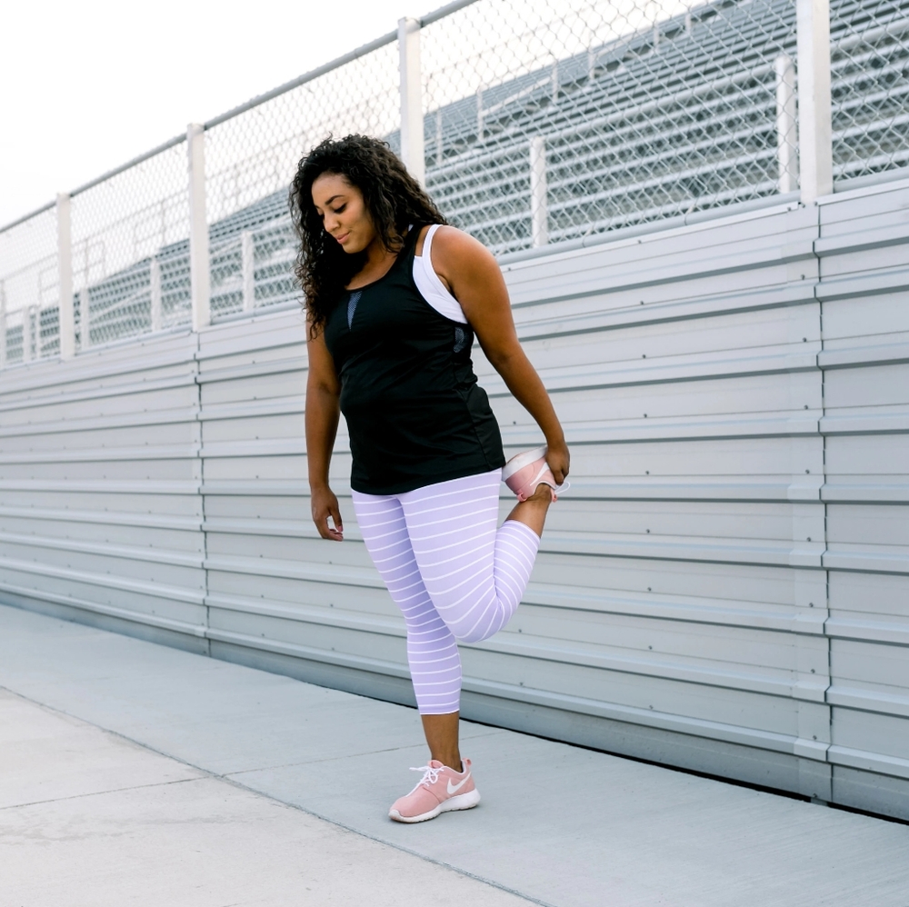 Kiava Purple Striped Leggings